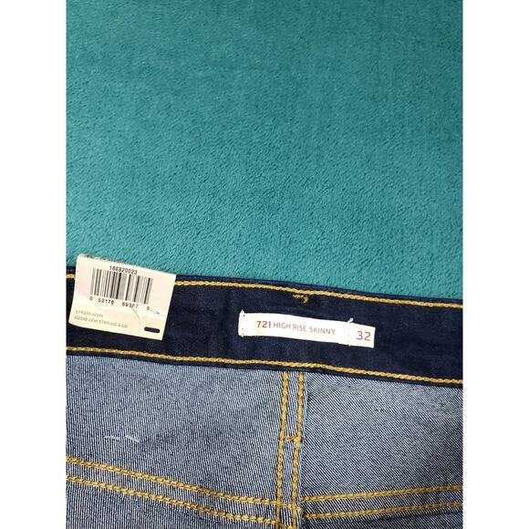 Levis 721 Jeans Size 14 Womens Blue Pants Stretch Denim High Rise Skinny NWT - Picture 6 of 16